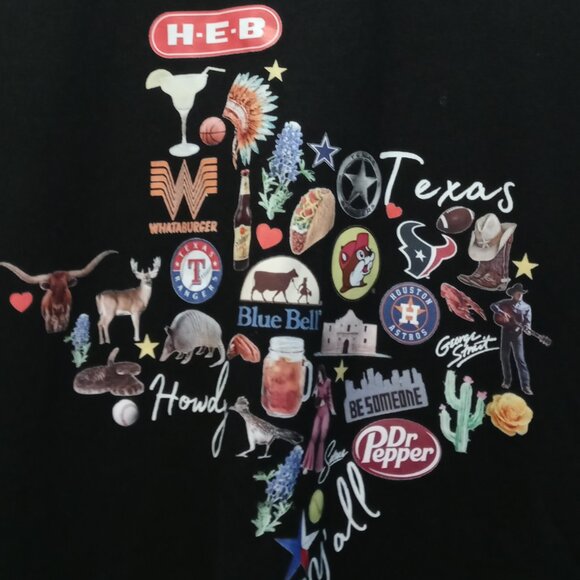 Bella Canvas Men Black TEXAS Graphic T- Shirt Size Medium - Picture 4 of 4